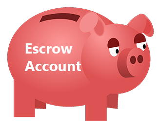 piggy bank labeled escrow account
